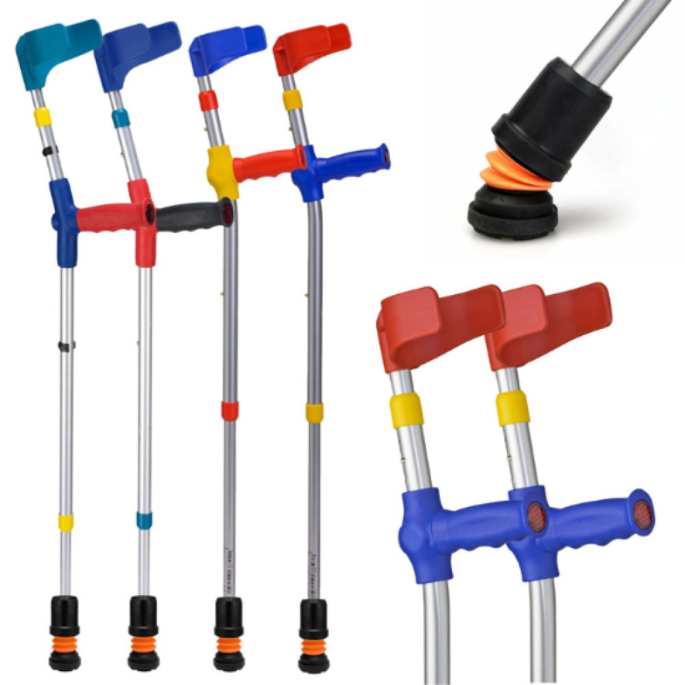 Flexyfoot Shock Absorbing Soft Grip Double Adjustable Kids Crutches
